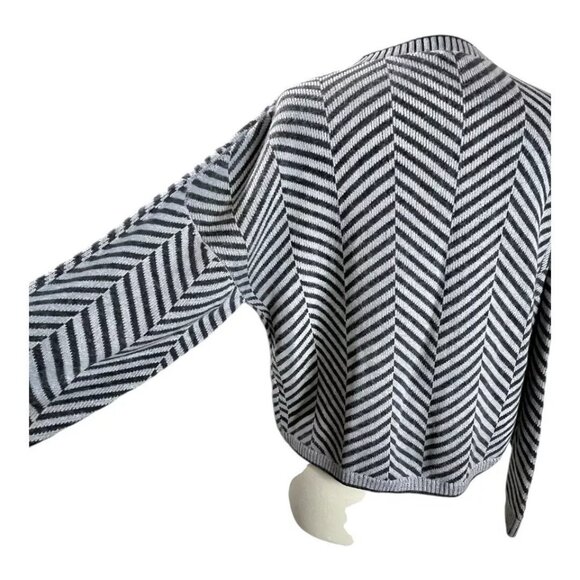 Garnet Hill Sweater S Pima Cotton Baby Alpaca Chevron Slouchy Drop Shoulder - Picture 7 of 12